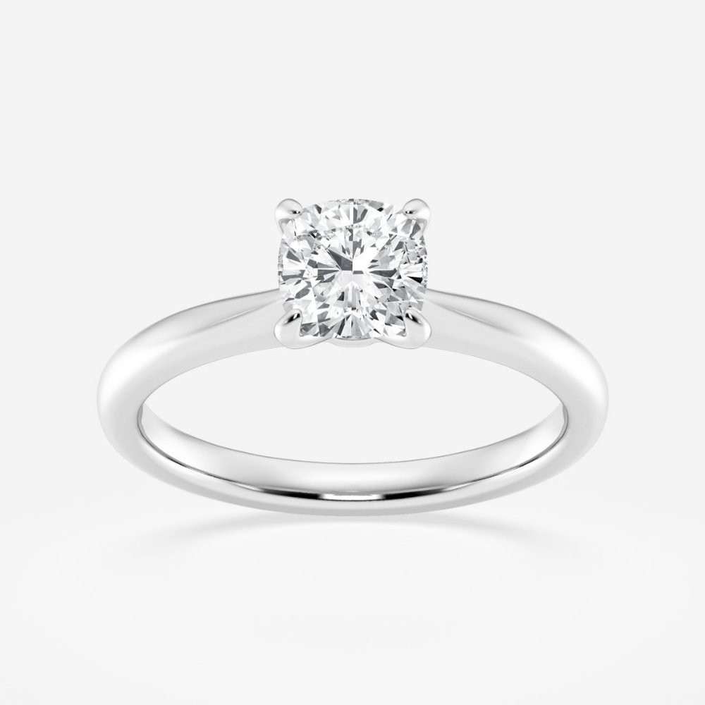 1 ctw Cushion Lab Grown Diamond Petite Solitaire Engagement Ring
